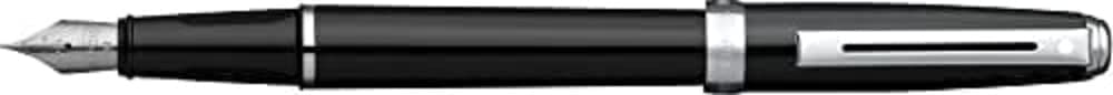 Sheaffer Prelude Medium Nib Fountain Pen, Black Lacquer, Nickel Plate Trim (E037353)