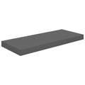 vidaXL Floating Wall Shelf - High Gloss Gray 23.6x9.3x1.5, Honeycomb MDF & Metal Frame, Invisible Mounting System, Modern Decora