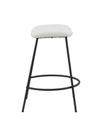 Neos Modern Furniture Gray Teddy Fabric 25.5''H Stool with Metal Leg, Set of 2