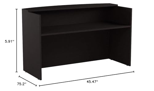 Alera Aleva327236Es Valencia Series 71 In. X 35.5 In. X 29.5 In. - 42.5 In. Reception Desk With Transaction Counter - Espresso