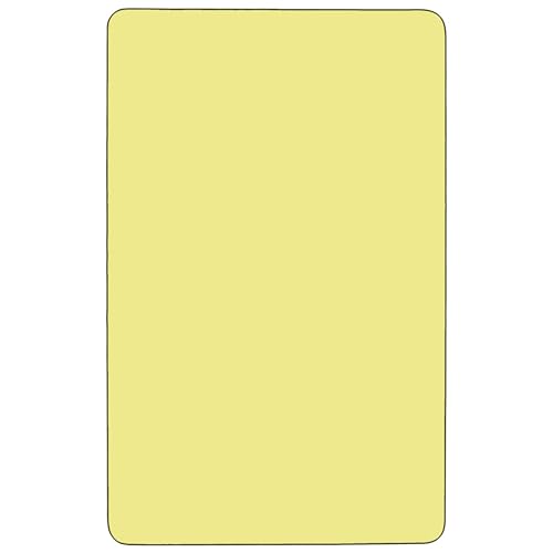 Flash Furniture Wren 30''W x 60''L Rectangular Yellow Thermal Laminate Activity Table - Standard Height Adjustable Legs