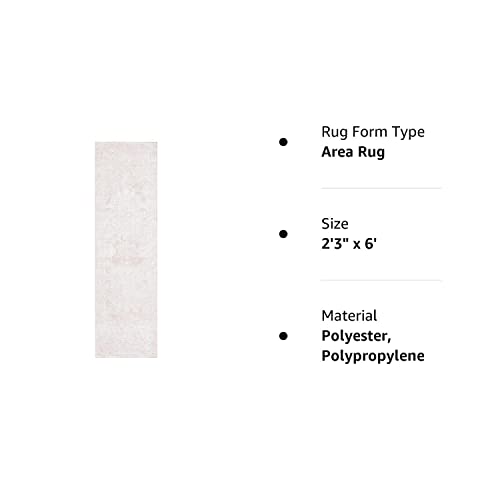 Safavieh Reflection Collection Runner Rug - 2'3'' X 6', Creme & Ivory, Vintage Distressed Design, Non-Shedding & Easy Care, Idea