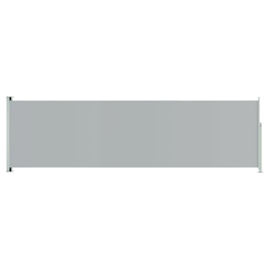 vidaXL Patio Retractable Side Awning 70.9"x236.2" - Gray | Versatile Outdoor Privacy Screen | UV and Tear-Resistant Polyester Material | Auto Roll-Back Function