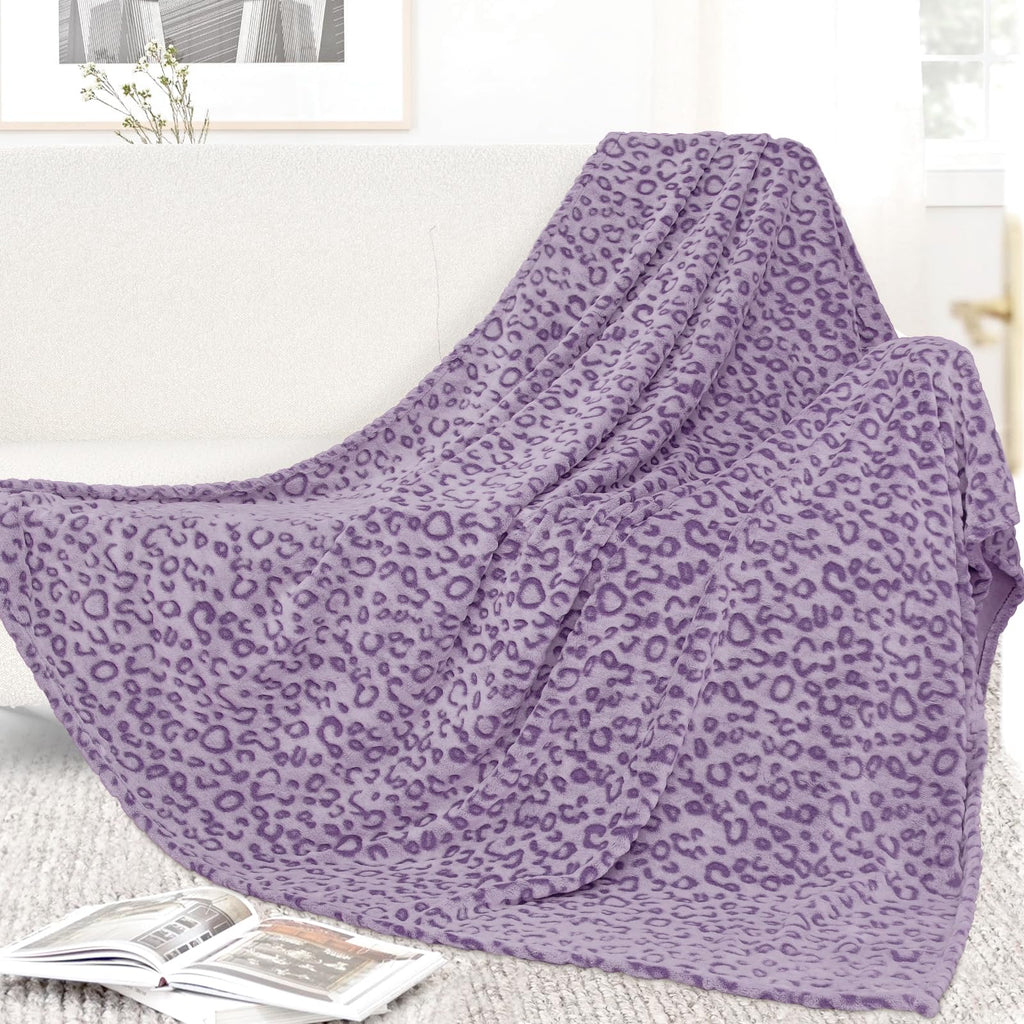 Flannel Twin Blanket Throw For Bed 60'X80' Purple Lavender Soft Fleece Blankets Twin Size Lavender Warm Bed Throw Blankets For
