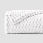 Bedelite Fleece Blanket Twin Blanket For Bed Couch, 3D Jacquard Decorative White Throw Blanket, Soft And Cozy Warm Plush Fuzzy B
