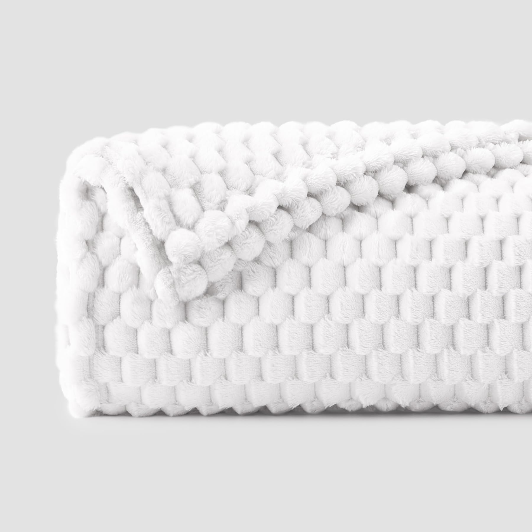 Bedelite Fleece Blanket Twin Blanket For Bed Couch, 3D Jacquard Decorative White Throw Blanket, Soft And Cozy Warm Plush Fuzzy B