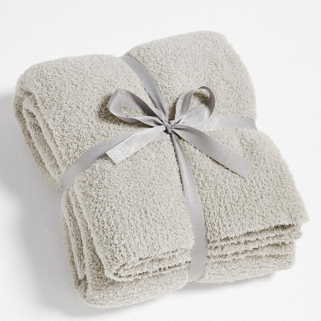 Cymula Super Soft Knit Throw Blanket Twin Size Light Grey-Lightweight Plush Fuzzy Fluffy Warm Cozy Blankets And Throws For Sofa