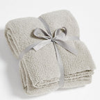 Cymula Super Soft Knit Throw Blanket Twin Size Light Grey-Lightweight Plush Fuzzy Fluffy Warm Cozy Blankets And Throws For Sofa