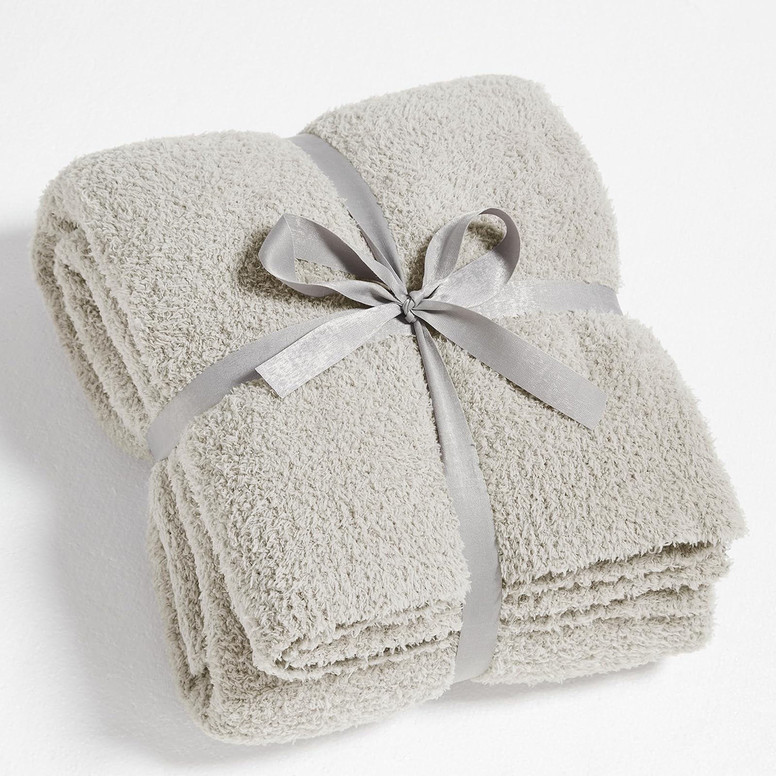 Cymula Super Soft Knit Throw Blanket Twin Size Light Grey-Lightweight Plush Fuzzy Fluffy Warm Cozy Blankets And Throws For Sofa