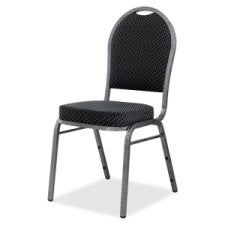 Gray Fabric Seat - Gray Fabric Back - Steel Frame - Four-Legged Base - 15.90&quot; Seat Depth - 15&quot; Width x 16&quot; Depth x 37&quot; Height - 4 / Carton-62525-Furniture