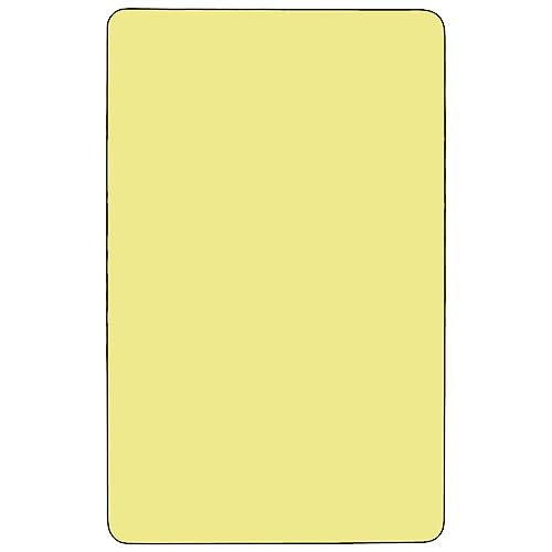 Flash Furniture Wren 30''W X 60''L Rectangular Yellow Thermal Laminate Activity Table - Height Adjustable Short Legs