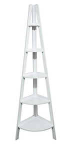 Casual Home 5-Shelf Corner Ladder Bookcase, White (Pack Of 1)