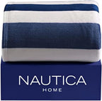 Nautica- Twin Blanket, Ultra Soft & Cozy Plush Home Decor, All Season Bedding, Dorm Room Essentials (Awning Stripe Navy, Twin)