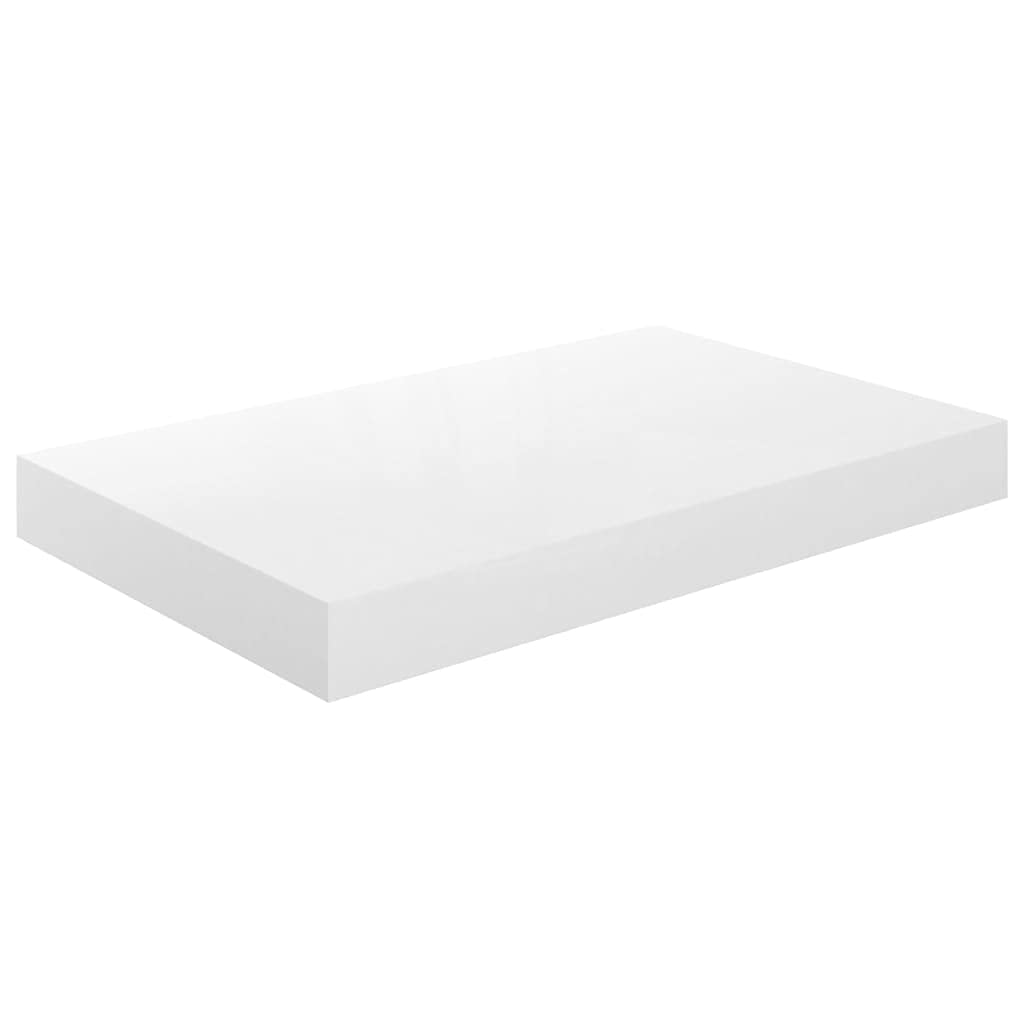 vidaXL - Floating Wall Shelf, High-Gloss White, 15.7x9.1x1.5, Honeycomb MDF and Metal - Stylish Display Shelf for Home or Office
