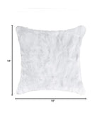 HomeRoots Decor 5-inch x 18-inch x 18-inch 100% Natural Rabbit Fur White Pillow