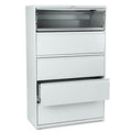 Hon 895Lq 801 Series Five-Drawer Lateral File, Roll-Out/Posting Shelves,42W X 67H, Lt Gray