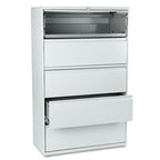 Hon 895Lq 801 Series Five-Drawer Lateral File, Roll-Out/Posting Shelves,42W X 67H, Lt Gray