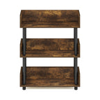 Furinno Turn-N-Tube 3-Tier Toolless Display Rack, Amber Pine/Black