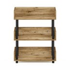 Furinno Turn-N-Tube 3-Tier Toolless Display Rack, Flagstaff Oak/Black