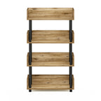 Furinno Turn-N-Tube 4-Tier Toolless Display Rack, Flagstaff Oak/Black