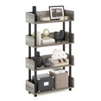Furinno Turn-N-Tube 4-Tier Toolless Display Rack, French Oak/Black