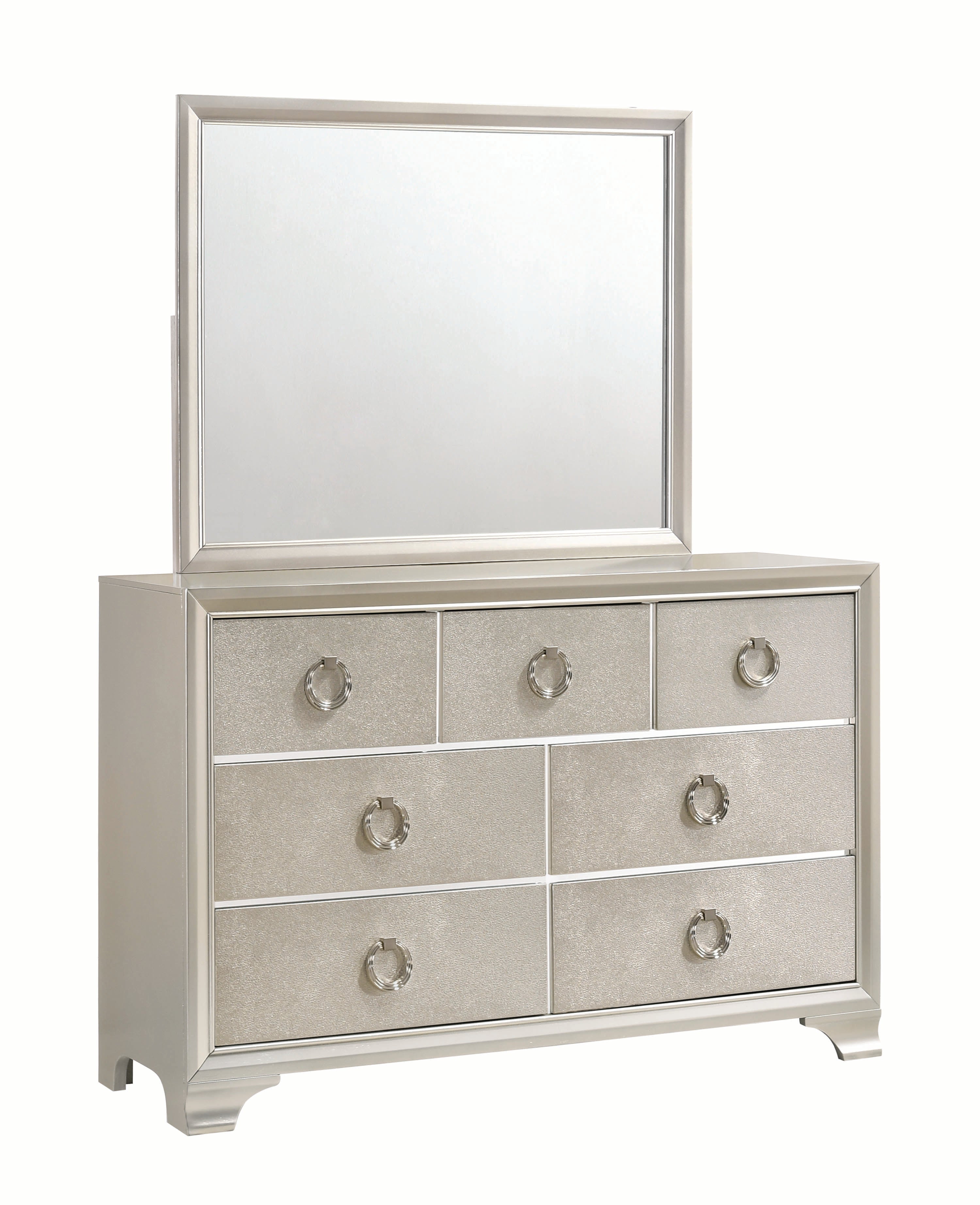 Coaster Furniture Salford 7-Drawer Metallic Sterling Dresser 58.5&quot; D x 16.5&quot; W x 37.25&quot; H Silver 222723