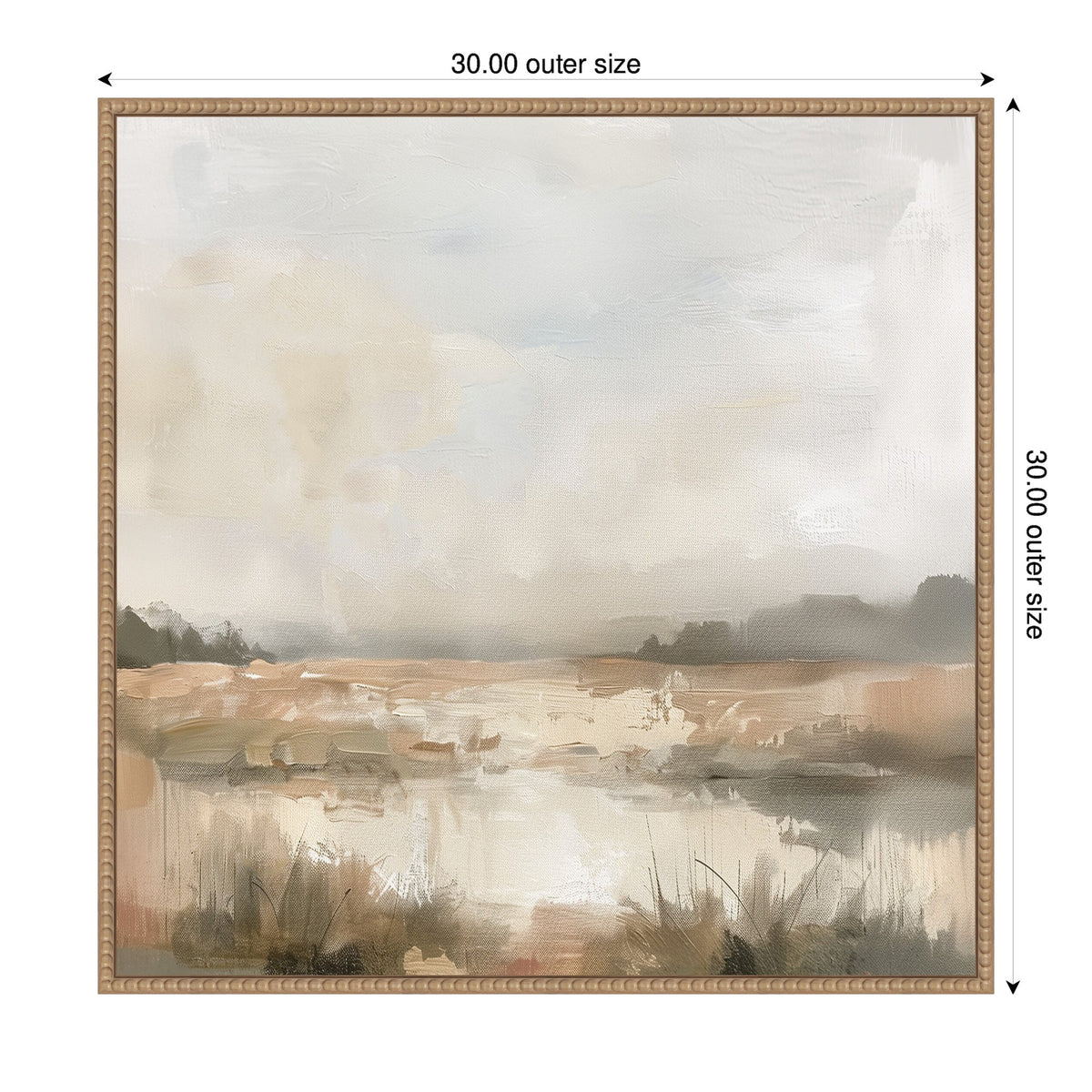 Neutral Abstract Landscape by The Creative Bunch Studio Framed Canvas Wall Art Print