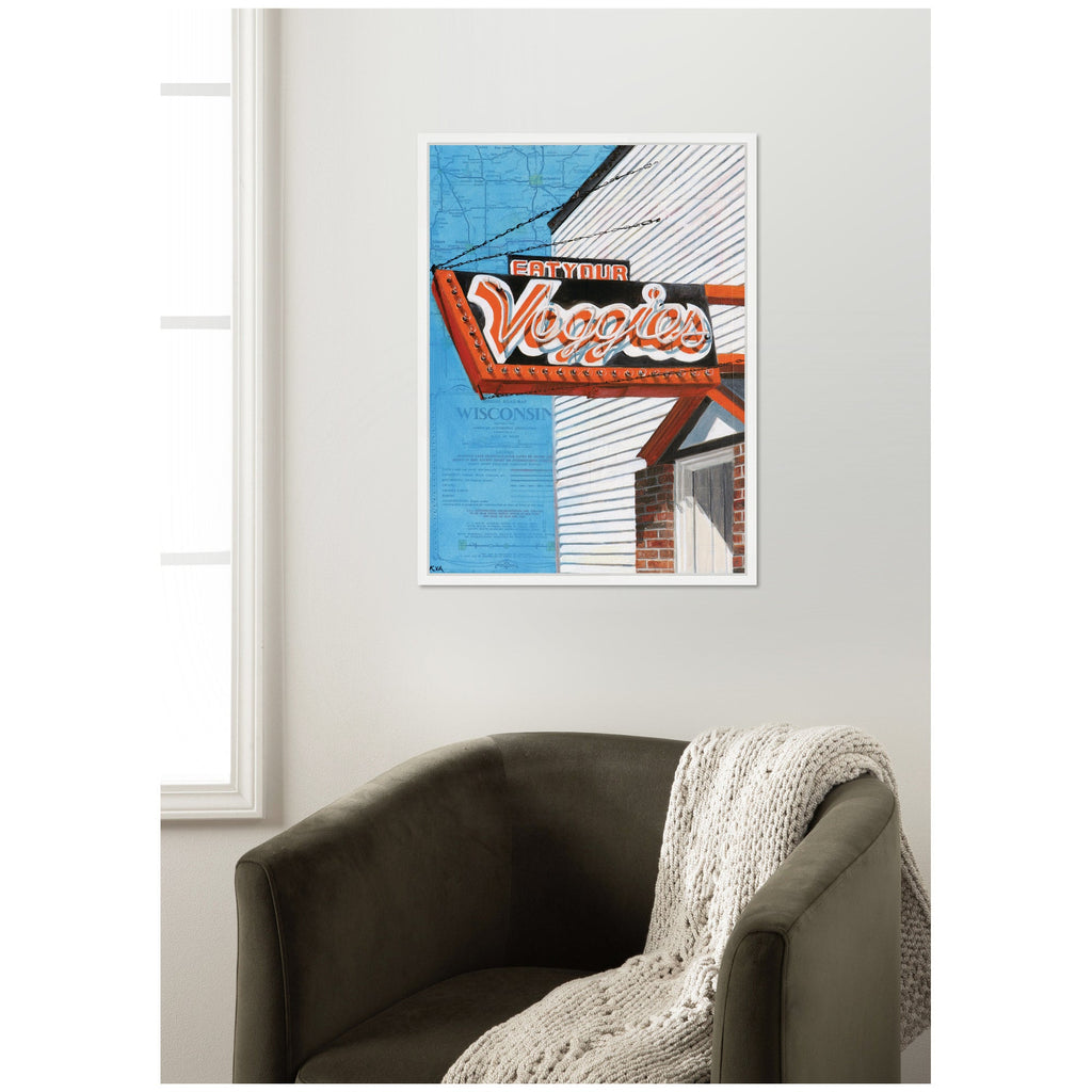 Veggies by Krista V. Allenstein Framed Canvas Wall Art Print