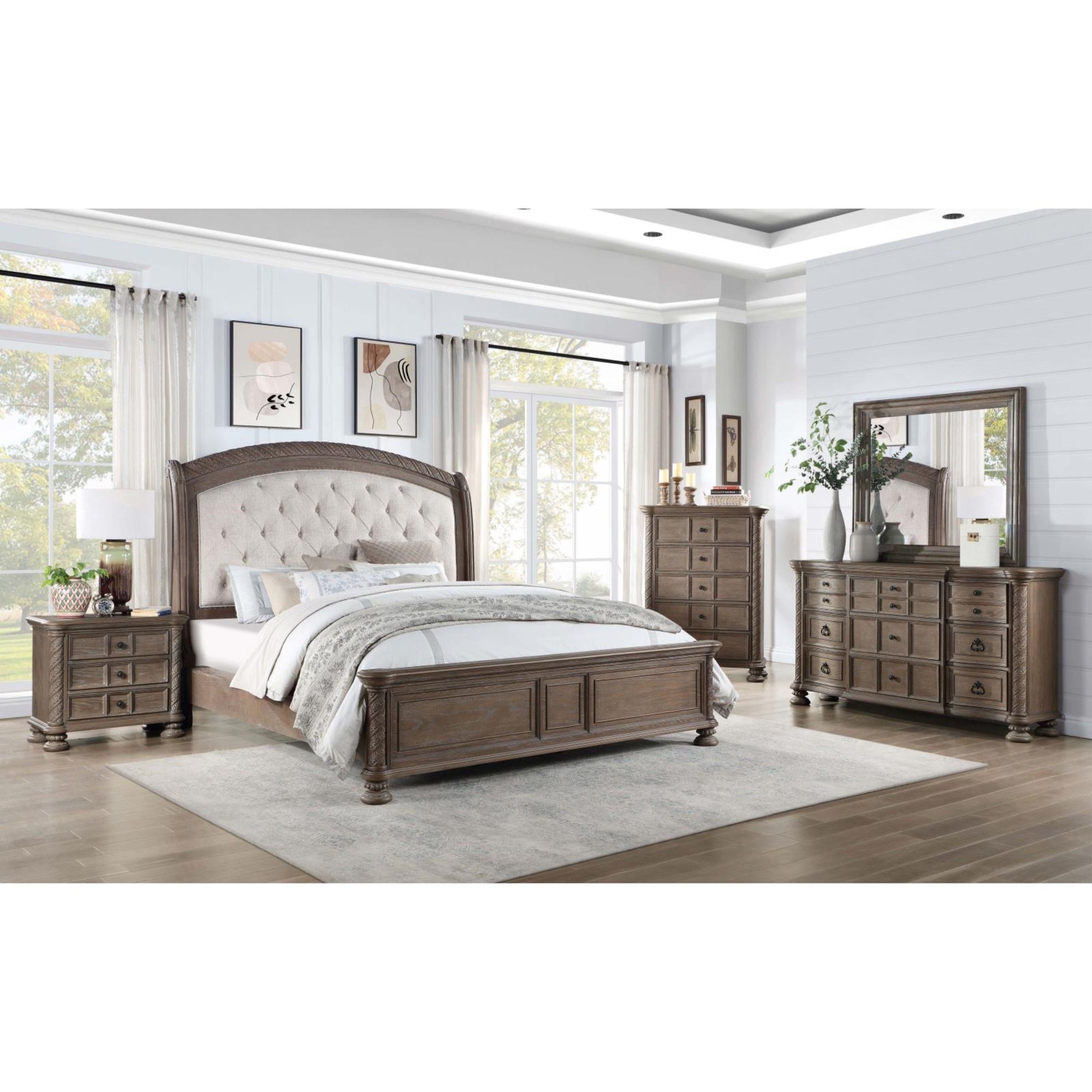 Coaster Emmett Queen Bed 5-Piece Set, Walnut