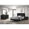 Kendall 4piece Tufted Panel Queen Bedroom Set Black and Gold