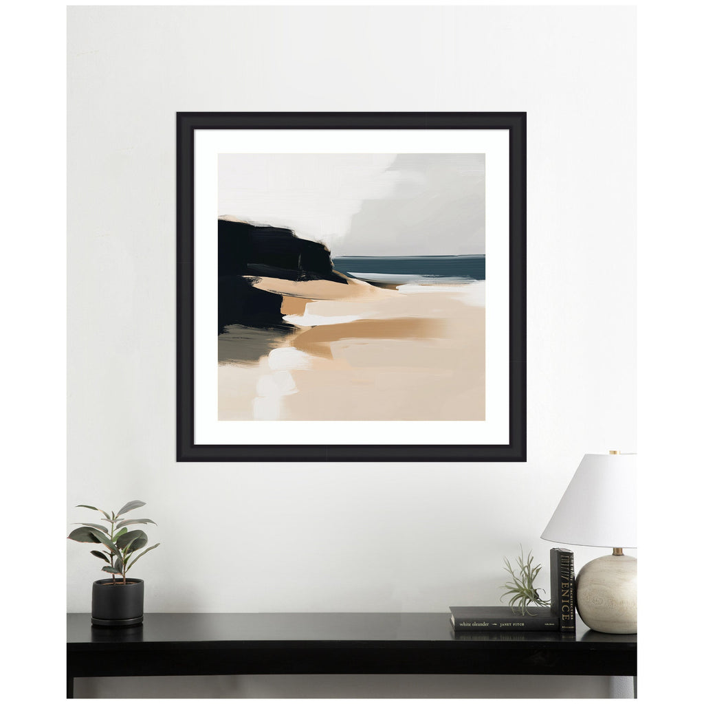 Framed Art Coastal Sand Modern Abstract Landscape I by The Creative Bunch Studio