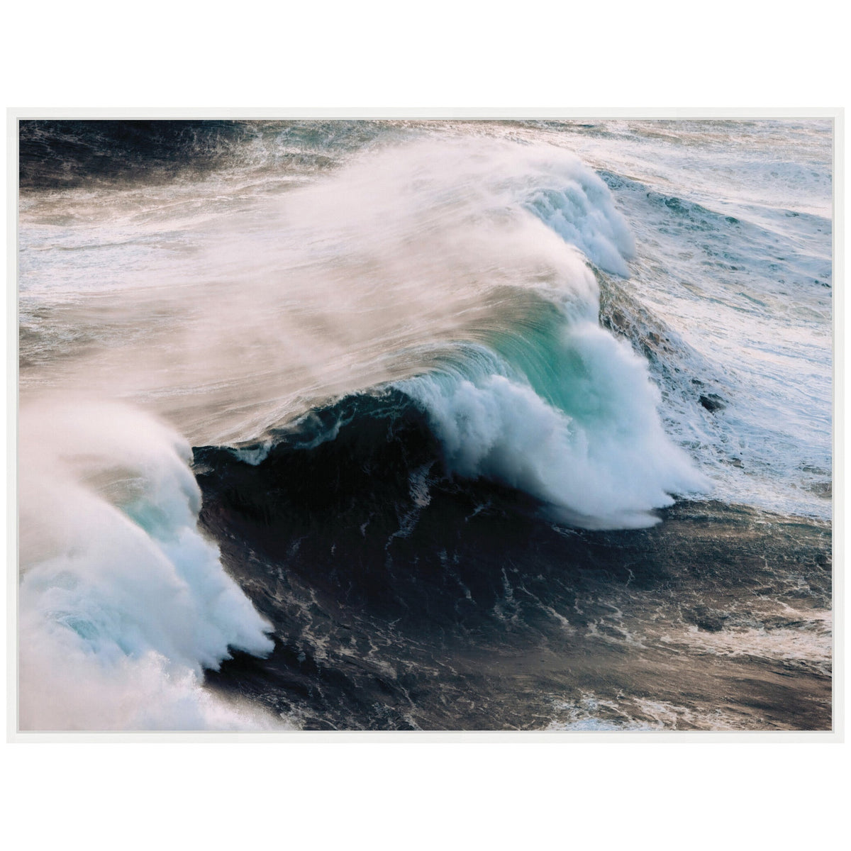 Sylvie Crashing Waves on the Portuguese Coast Framed Canvas by Michael Schauer