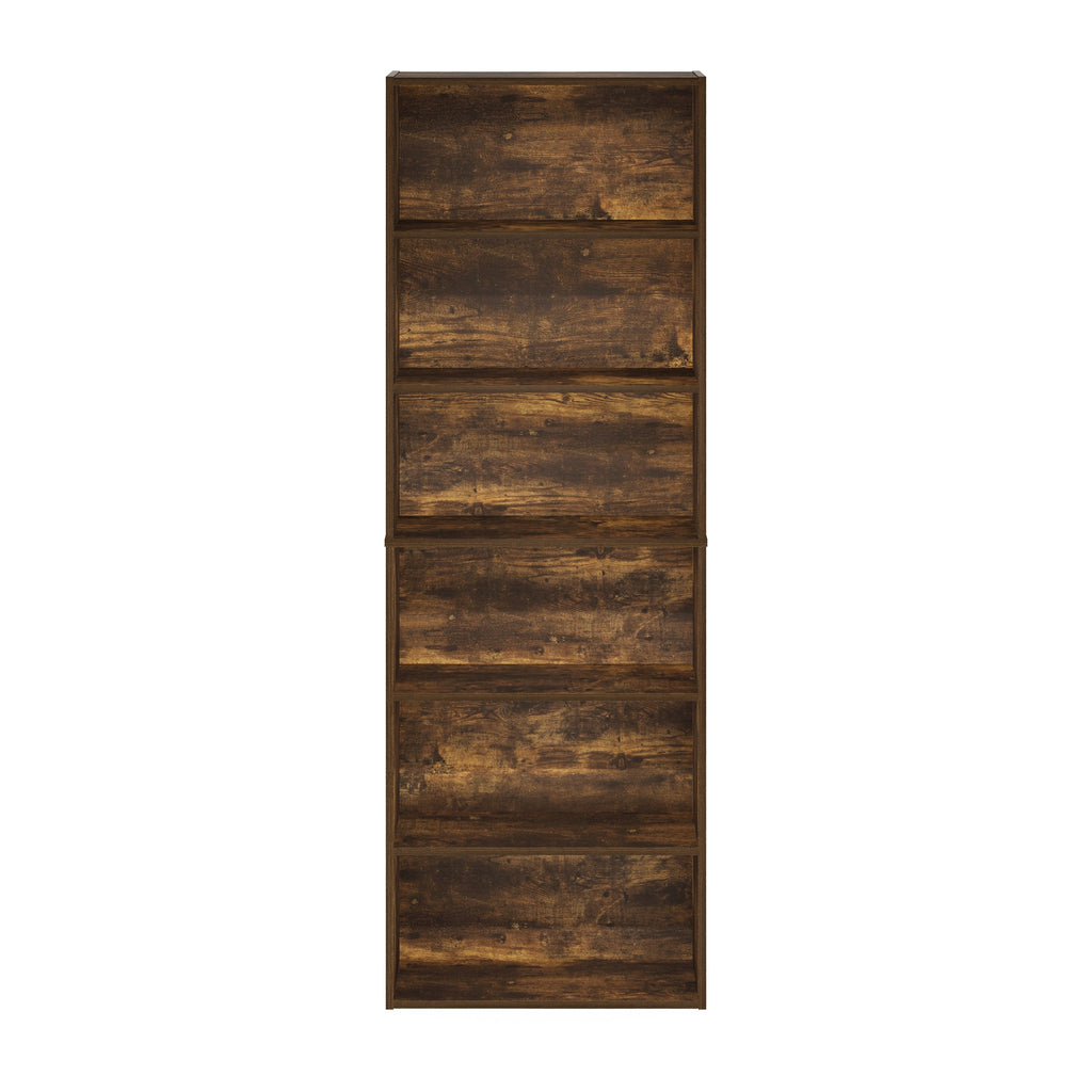 Furinno Jaya Simply Home Free Standing 6-Tier Open Storage Bookcase, Amber Pine