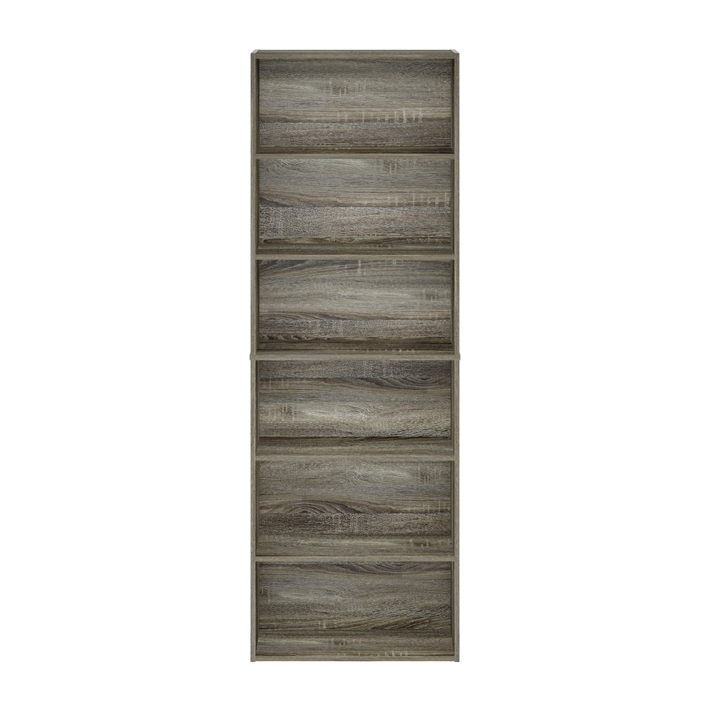 Furinno Jaya Simply Home Free Standing 6-Tier Open Storage Bookcase, French Oak