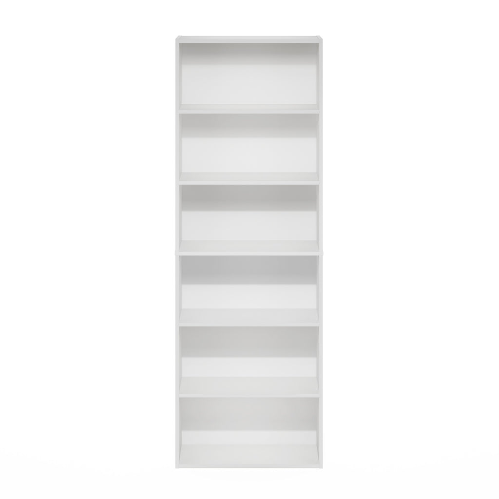 Furinno Jaya Simply Home Free Standing 6-Tier Open Storage Bookcase, White