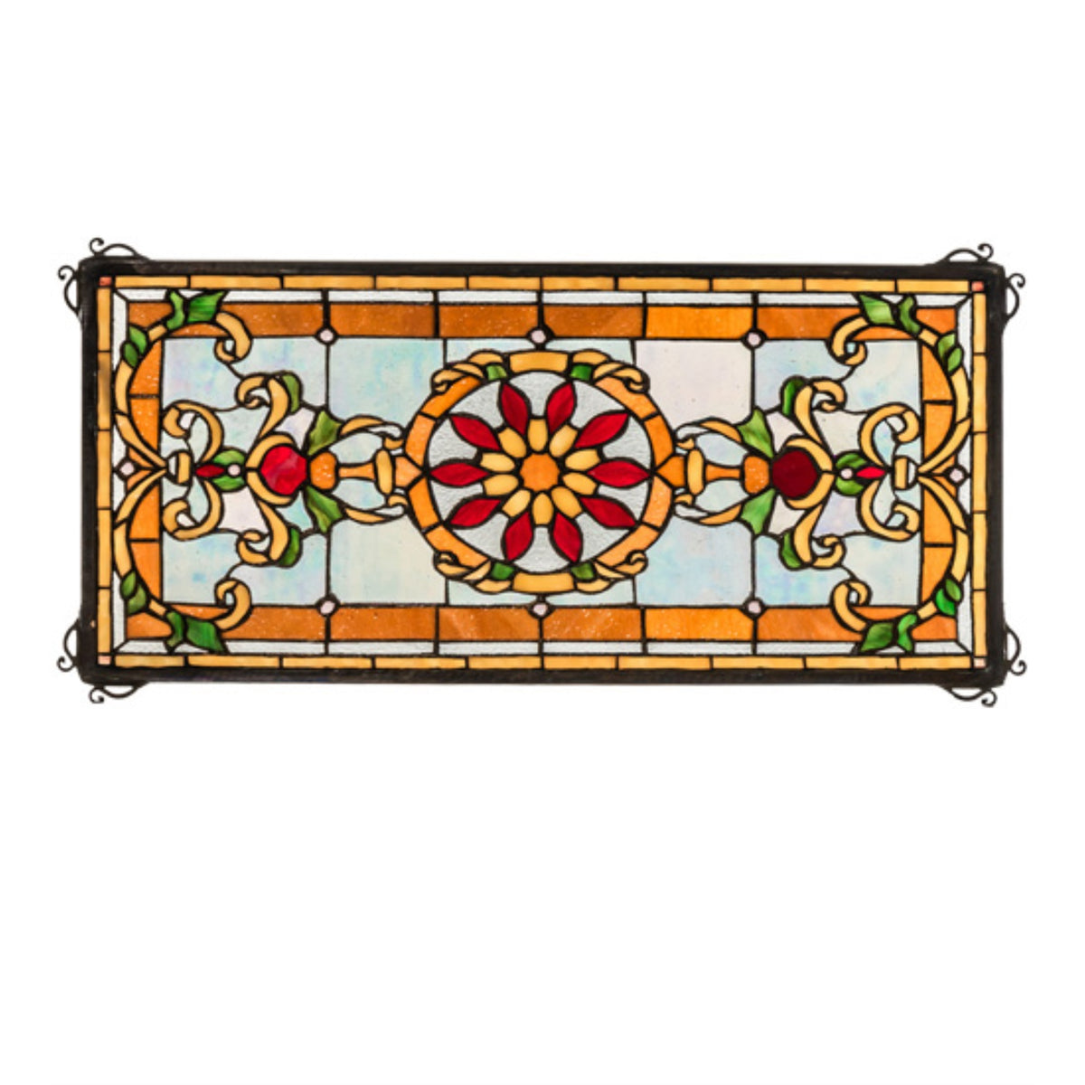 25 Inch  Wide X 12 Inch  High Emma Stained Glass Window
