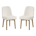 Jada Dining Chair 2-Pack in Linen Fabric with Oak Finish Wood