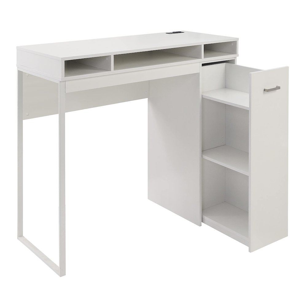 Ravel 47W Desk with Storage in White Finish KD, RV9848-WH