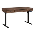 Baton Rouge 54 Electric Lift Desk in Brushed Walnut Finish