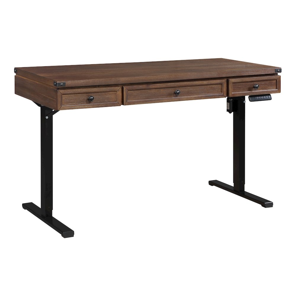 Baton Rouge 54 Electric Lift Desk in Brushed Walnut Finish