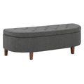 Jaycee 60 Storage Bench in Charcoal Fabric
