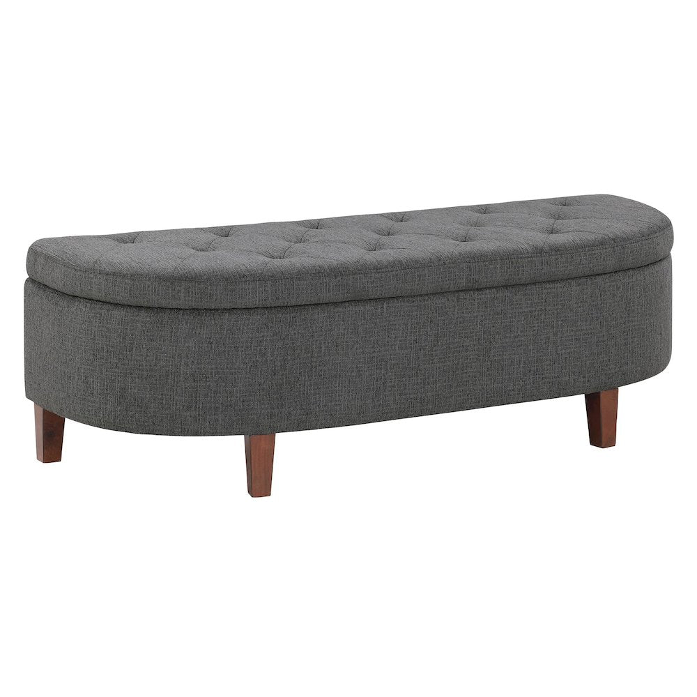 Jaycee 60 Storage Bench in Charcoal Fabric
