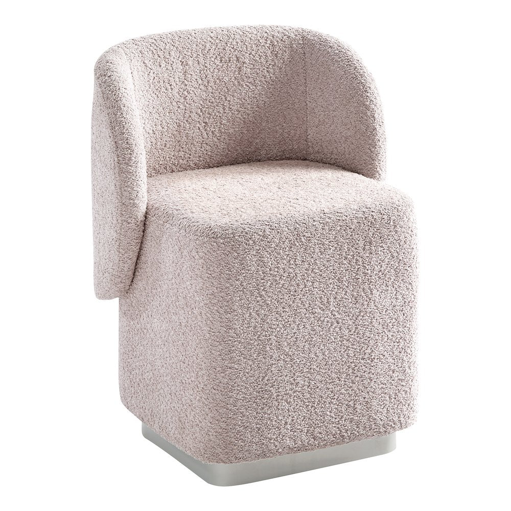 Cady Vanity Chair in Dusty Rose Fabric Fully Assembled