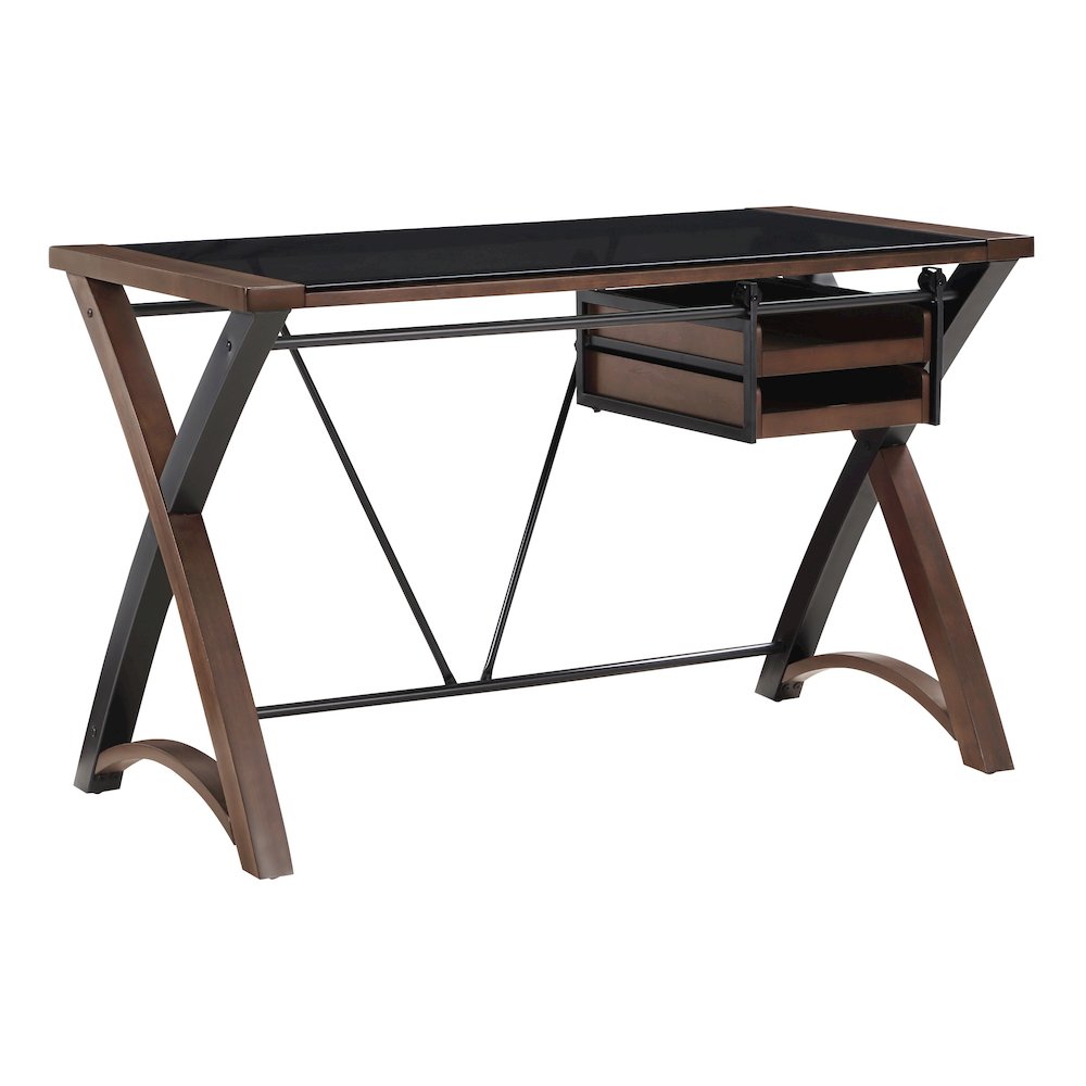 48 Glass-Top Desk with Storage