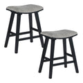 Coley 24 Saddle Stool 2-Pack With Graphite Fabric Seat And Black Wash Frame