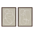 Sylvie Beige Going in Circles Framed Canvas Set by Teju Reval of SnazzyHues