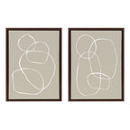 Sylvie Beige Going in Circles Framed Canvas Set by Teju Reval of SnazzyHues