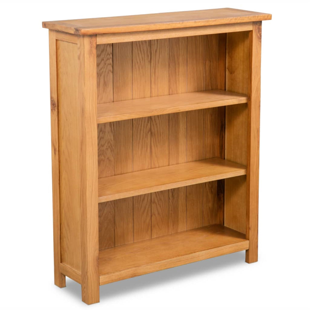 Exquisite 3-Tier Oak Wood Bookcase - 27.6x8.9x32.3 - Rustic Charm - Durable & Elegant - Ample Storage - Easy Assembly - Code 244