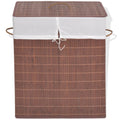 Vidaxl Bamboo Laundry Bin Rectangular Brown