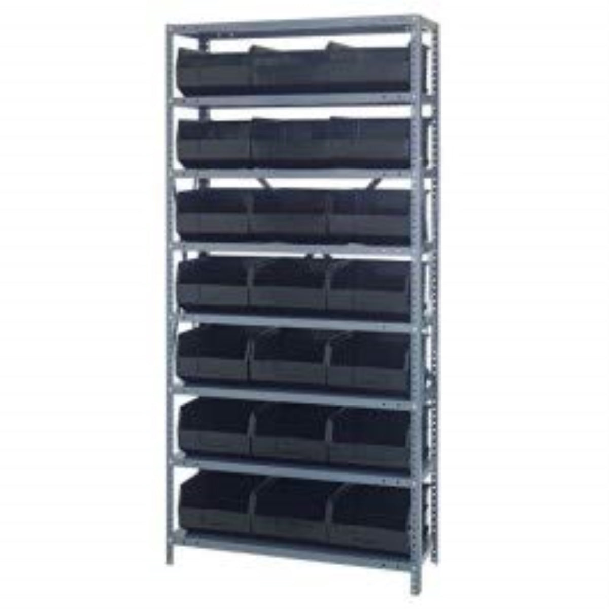 Quantum 2475485Or Shelving Unit, 24 Inch D X 36 Inch L X 75 Inch H, Carbon Steel, Galvanized With Orange Bins